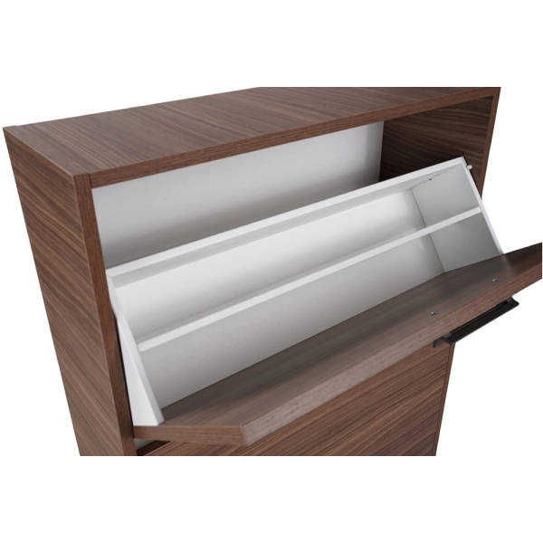 Platzsparender Schuhschrank 3 Klappen 77xh124 cm Nussbaum