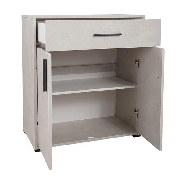 Kommode / Mehrzweckschrank 81x90 cm Hellbeton mit Schublade und 2 Türen