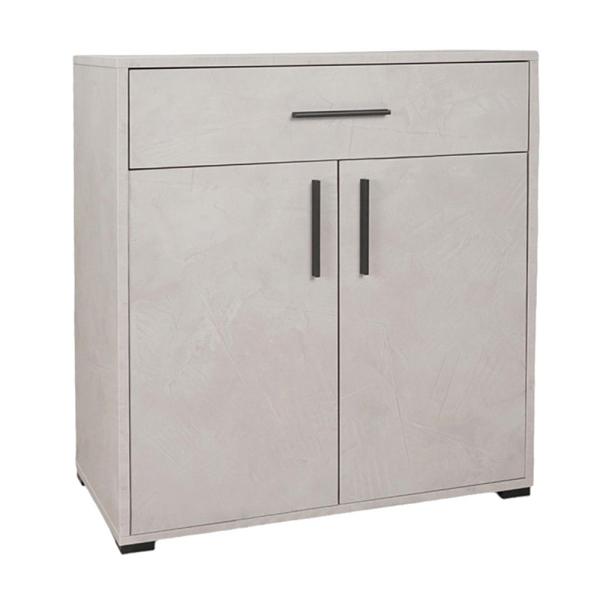 Kommode / Mehrzweckschrank 81x90 cm Hellbeton mit Schublade und 2 Türen