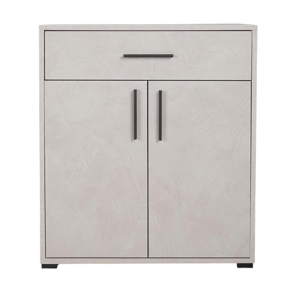 Kommode / Mehrzweckschrank 81x90 cm Hellbeton mit Schublade und 2 Türen