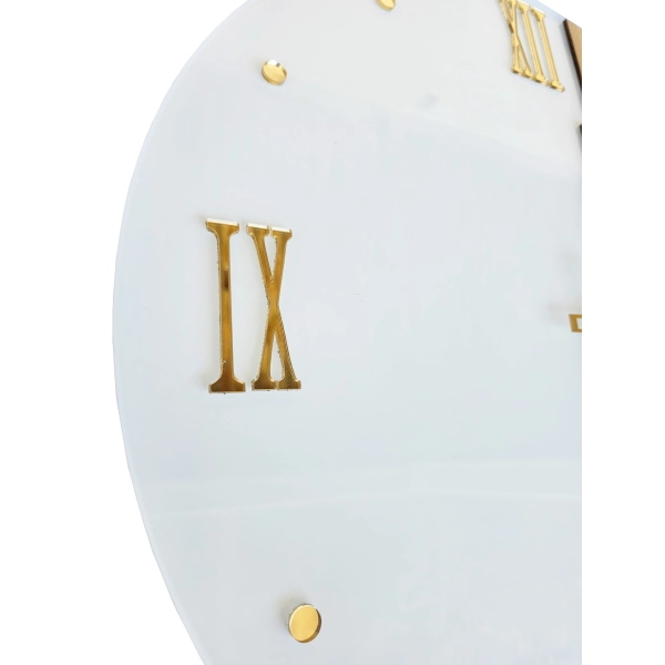 Reloj de Pared de Diseño 65 cm Cristal Blanco y Lamas de Madera