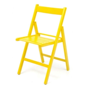 YELLOW colored wooden folding chair 1 piece