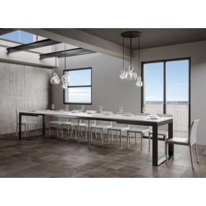 TECNO EVOLUTION 180 table extendable up to 440 cm ash white