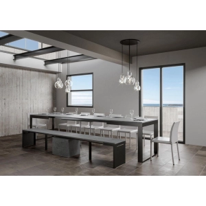 TECNO EVOLUTION 180 table extendable up to 440 cm cement