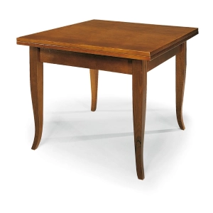 Quadratischer Büchertisch mit WALNUT-Finish in den Maßen 80x80 cm 160 ausgezogen