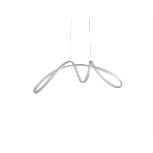 Lampada a sospensione LUMEN a LED in metallo Silver Grande 110 cm