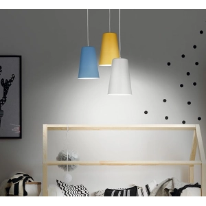 Lámpara de suspensión PAIL en metal pintado AMARILLO PEQUEÑO