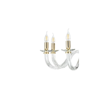 Lámpara de suspensión RAVEL 3 luces en vidrio ORO hecho a mano