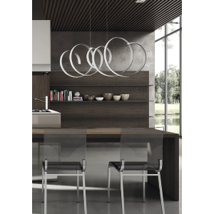 Lámpara de suspensión SCIA en metal con acabado Plateado