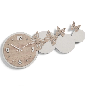 Moderne Schichtholz-Wanduhr 80x40 TTE - BUTTERFLIES 2