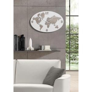 Wanduhr 70x45 cm Planisphäre aus RSN-Schichtholz