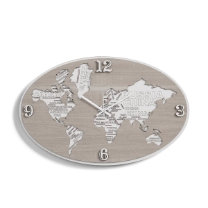 Planisphere Schichtholz Wanduhr 2 70x45 cm BRC
