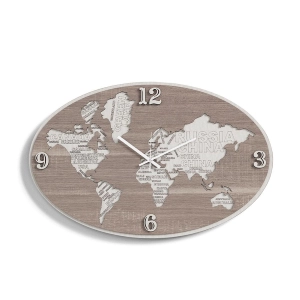 Wanduhr aus Schichtholz PLANISFERO2 70x45 cm TRS
