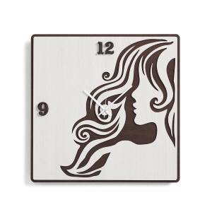 WOMAN modern wall clock in RSN laminated wood