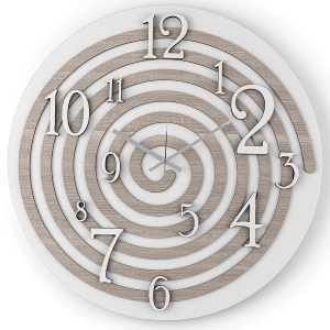 Runde Wanduhr D30 cm aus Schichtholz BRC - SPIRAL