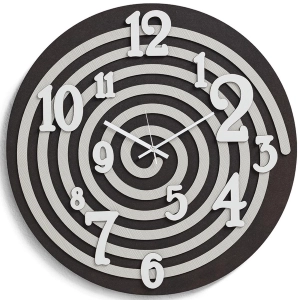 Runde Wanduhr D30 cm aus Schichtholz RSN - SPIRAL