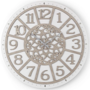 Runde Wanduhr D30 aus Schichtholz BRC - NATUR