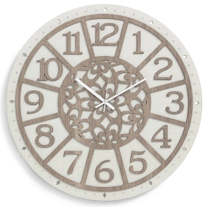 Runde Wanduhr D30 aus Schichtholz TRS - NATUR