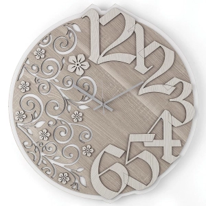 Runde Wanduhr NATURE2 aus Schichtholz D30cm BRC