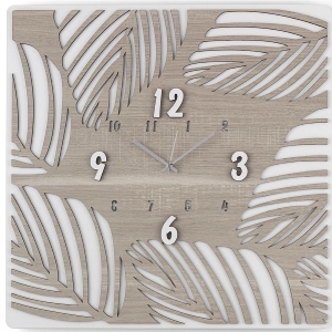 Quadratische Wanduhr 30X30 cm TROPICAL Schichtholz BRC