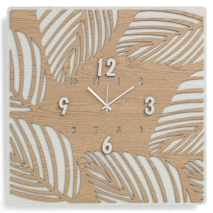 Quadratische Wanduhr 30X30 cm TROPICAL Schichtholz TTE