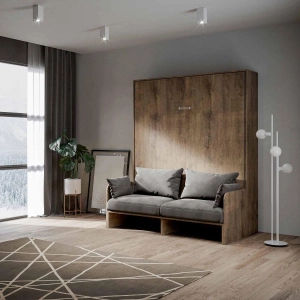 Cama doble abatible 160 cm nogal KENTARO SOFÀ