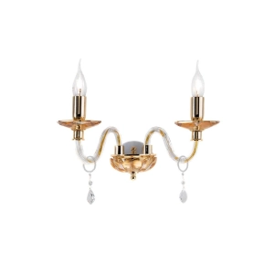 Applique CECILIA 35x25 cm in cristallo Ambra 2 luci