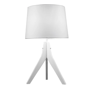 Sobremesa D33 E27 en madera y pantalla blanca MIMI Grande