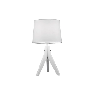 Sobremesa D23 E14 en madera y pantalla blanca MIMI Piccolo
