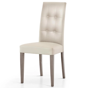 Set mit 2 DODO 'Stühlen aus Kunstleder mit 4 beigen Knöpfen