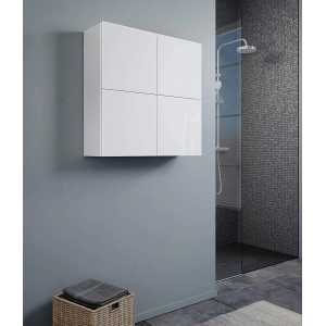 Wandelement CUBOTTO mit 4 Türen und PUSH & PULL-Öffnung in glänzendem Weiß