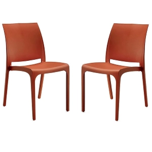 Stapelbarer Polypropylen-Stuhl für den Innen- und Außenbereich Volga Red Set 2-teilig