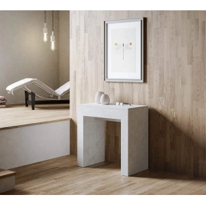 Consolle allungabile a 299 cm Allin Bianco spatolato 78x47 cm con allunghe Interne