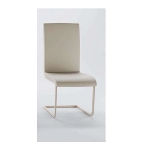 Stuhl aus Ökoleder und Eisenstruktur JEREMY Tortora 2er Set