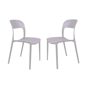 NATHAN grauer stapelbarer Polypropylen-Stuhl 2 Stück