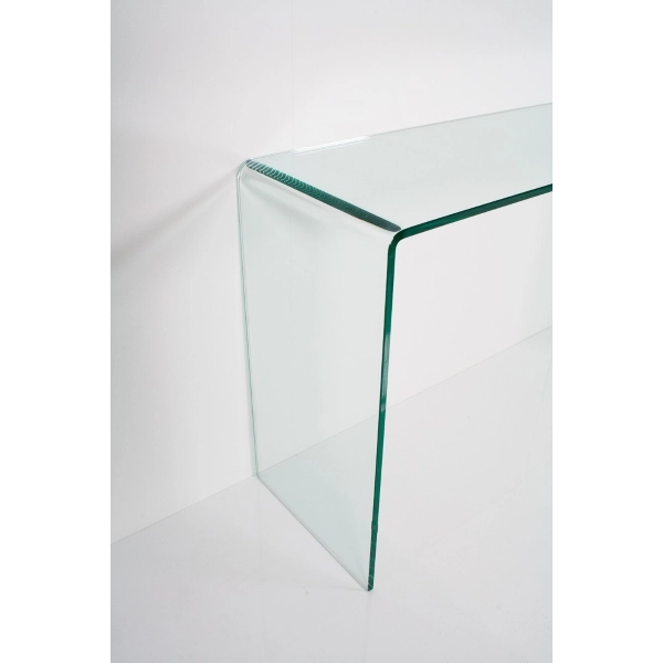 Konsolentisch aus transparentem gebogenem Glas SMALLE L.120 P.40 H.80