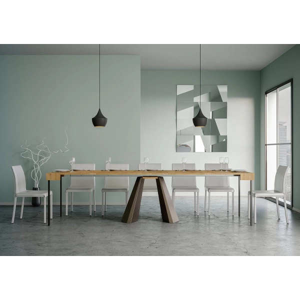 Ausziehbare Konsole DIAMANTE 90x40/300 cm Eiche Natur Bärenrahmen