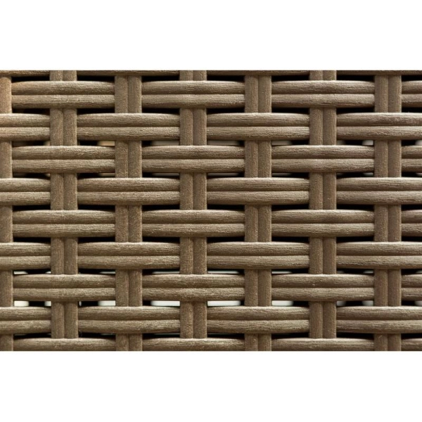 Sedia poltrona indiana in simil rattan per esterno interno set 4 pezzi CAFFÈ