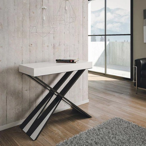 Ausziehbare Konsole 90x40/300 cm DIAGO Esche weiß