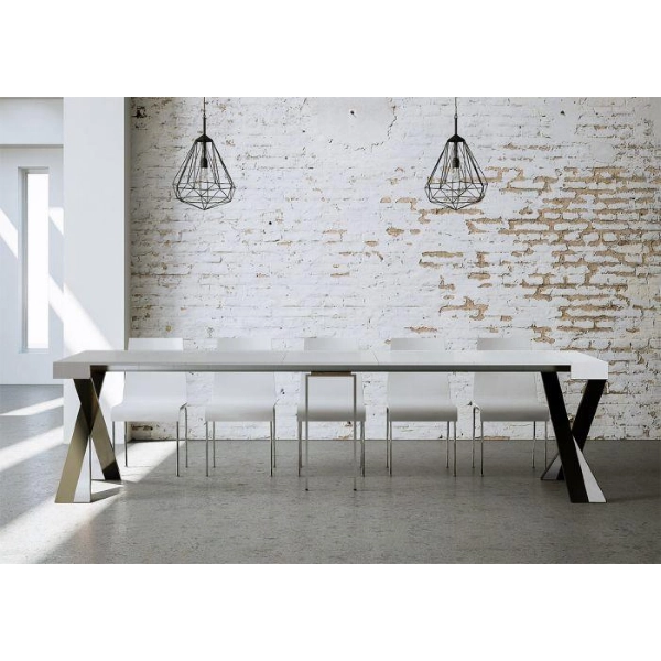 Ausziehbare Konsole 90x40/300 cm DIAGO Esche weiß