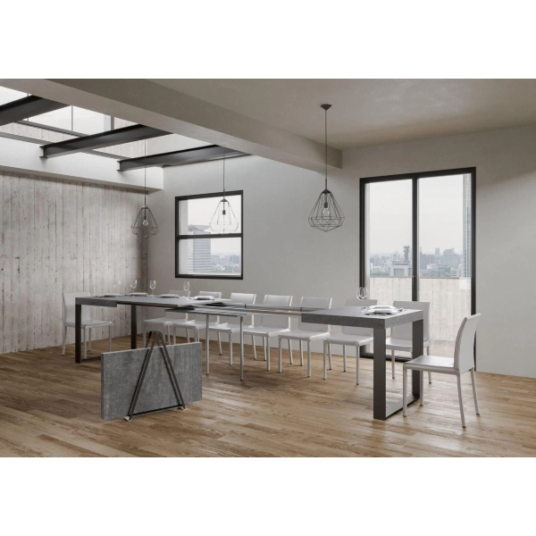 Mesa extensible hasta 420 cms TECNO 90X160 Cemento