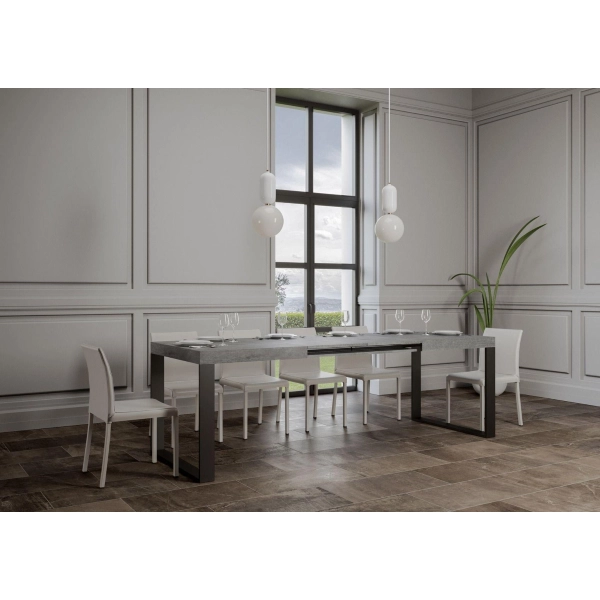 Mesa extensible hasta 420 cms TECNO 90X160 Cemento