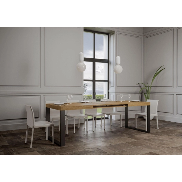 Ausziehbarer Tisch bis 420 cm TECNO 90X160 Eiche natur