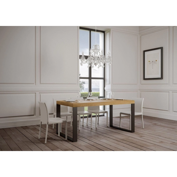 Ausziehbarer Tisch bis 420 cm TECNO 90X160 Eiche natur
