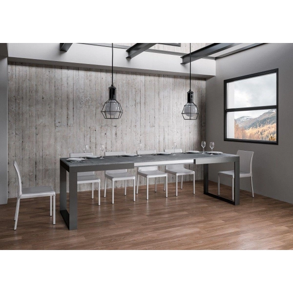 TECNO EVOLUTION 120 mesa extensible hasta 380 cm cemento