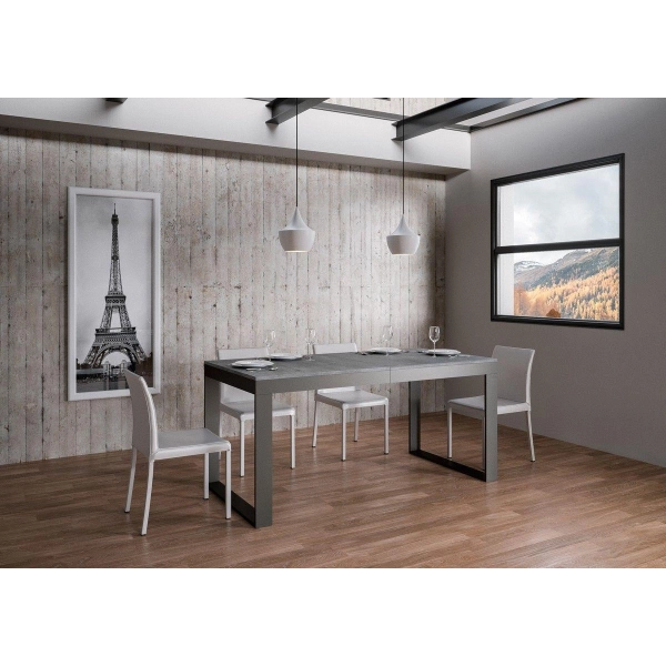 TECNO EVOLUTION 120 mesa extensible hasta 380 cm cemento
