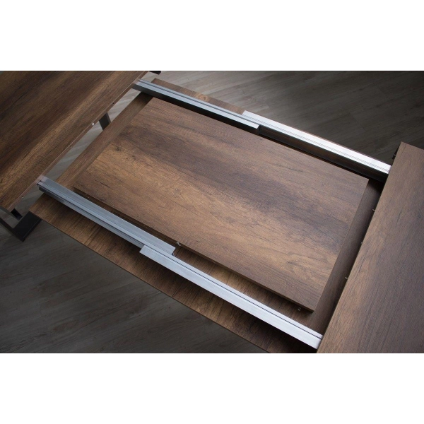 TECNO EVOLUTION 160 mesa extensible hasta 420 cm nogal