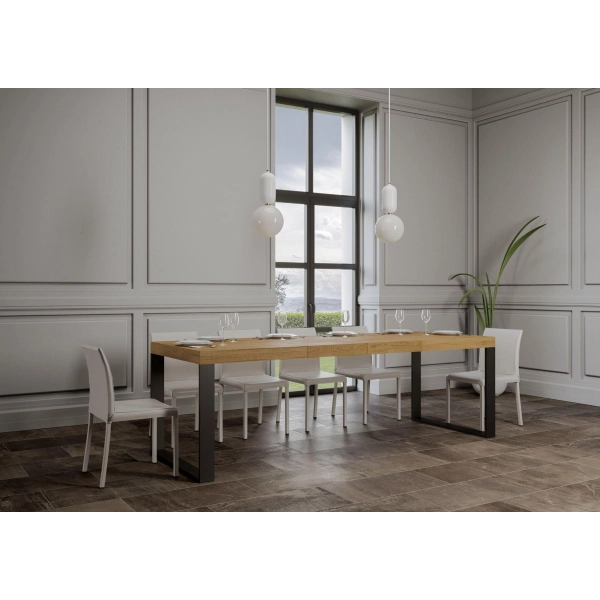TECNO PREMIUM 130 table extensible jusqu'à 234 cm de chêne naturel...
