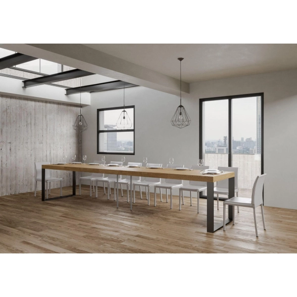 Mesa TECNO PREMIUM 130 extensible hasta 390 cm roble natural