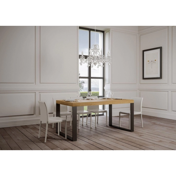 Mesa TECNO PREMIUM 160 extensible hasta 420 cm roble natural